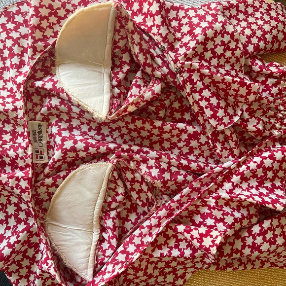 👗Fabolous Vintage Dress by Carnival! Snap Deep V Neckline with Ruffled Trim - Picture 8 of 9